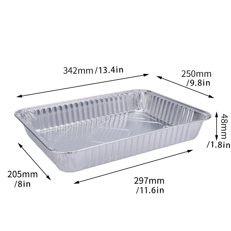 50pcs Rectangular Tinfoil Tray BBQ Special Thickened Bowl Takeaway