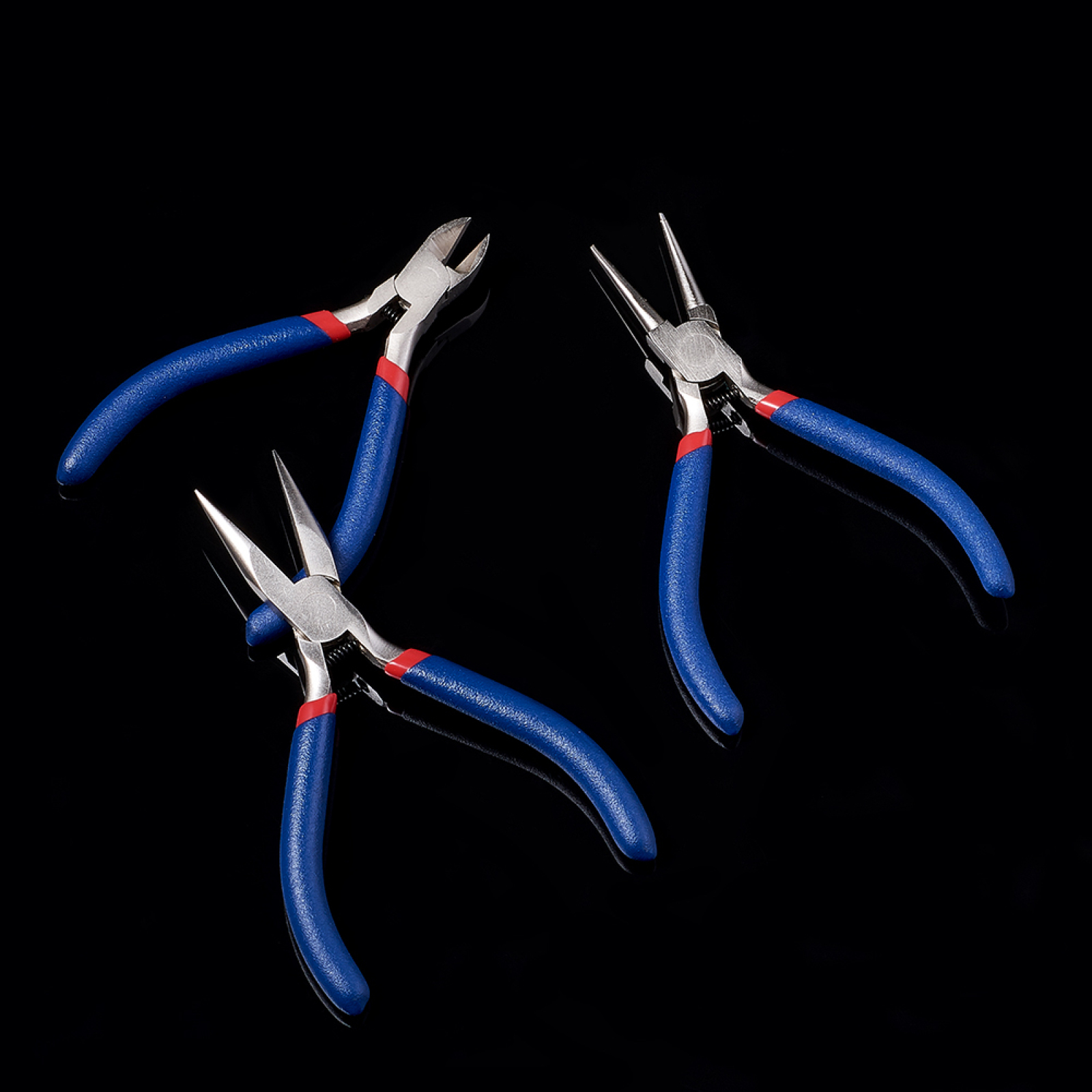 Jewelry Plier for Jewelry Making Supplies, #50 Steel(High Carbon Steel)  Short Chain Nose Pliers, Round Nose Pliers and Side Cutting Pliers,  Midnight