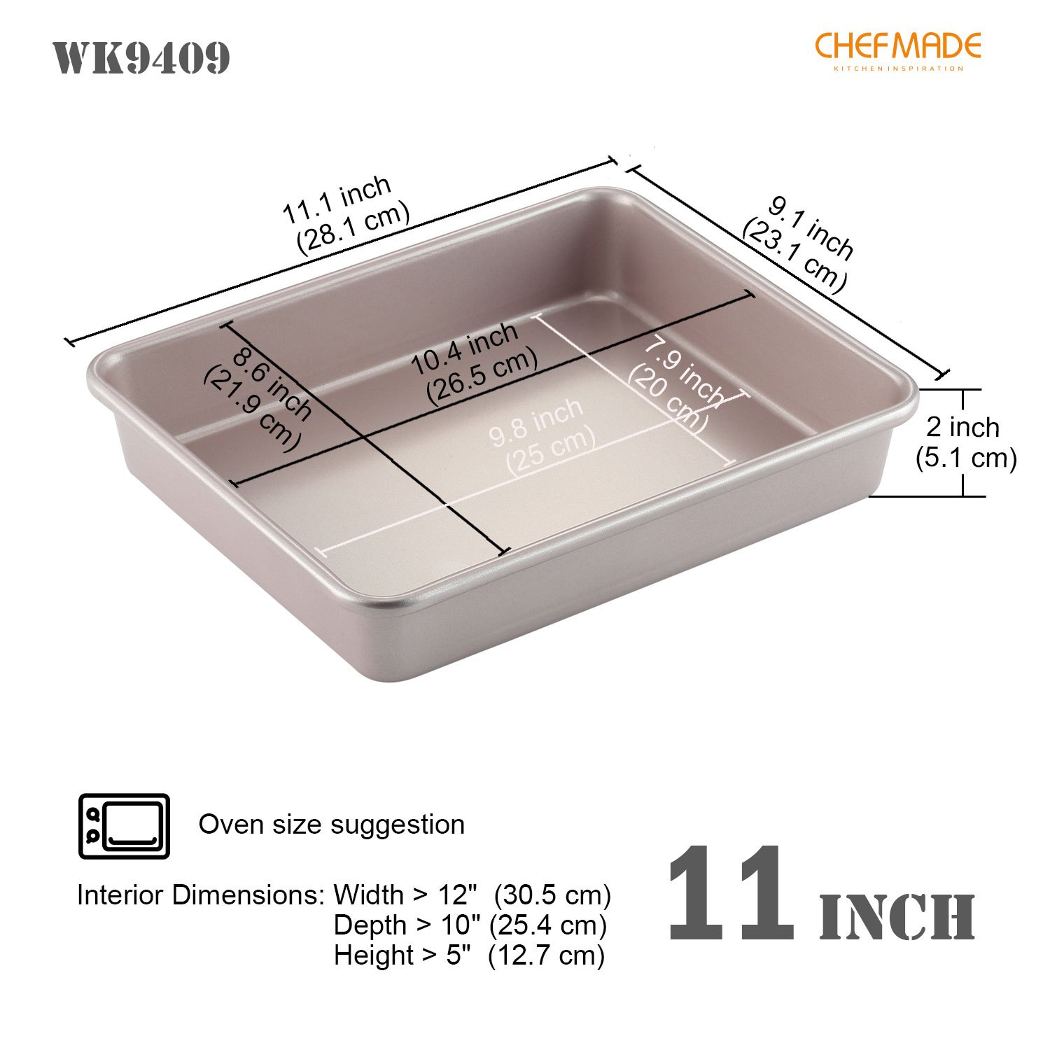 CHEFMADE 15-Inch Baking Sheet Pan, Non-Stick Carbon Steel Rimmed Cookie  Sheet Pan for Oven Roasting Meat Bread Jelly Roll Battenberg Pizzas  Pastries