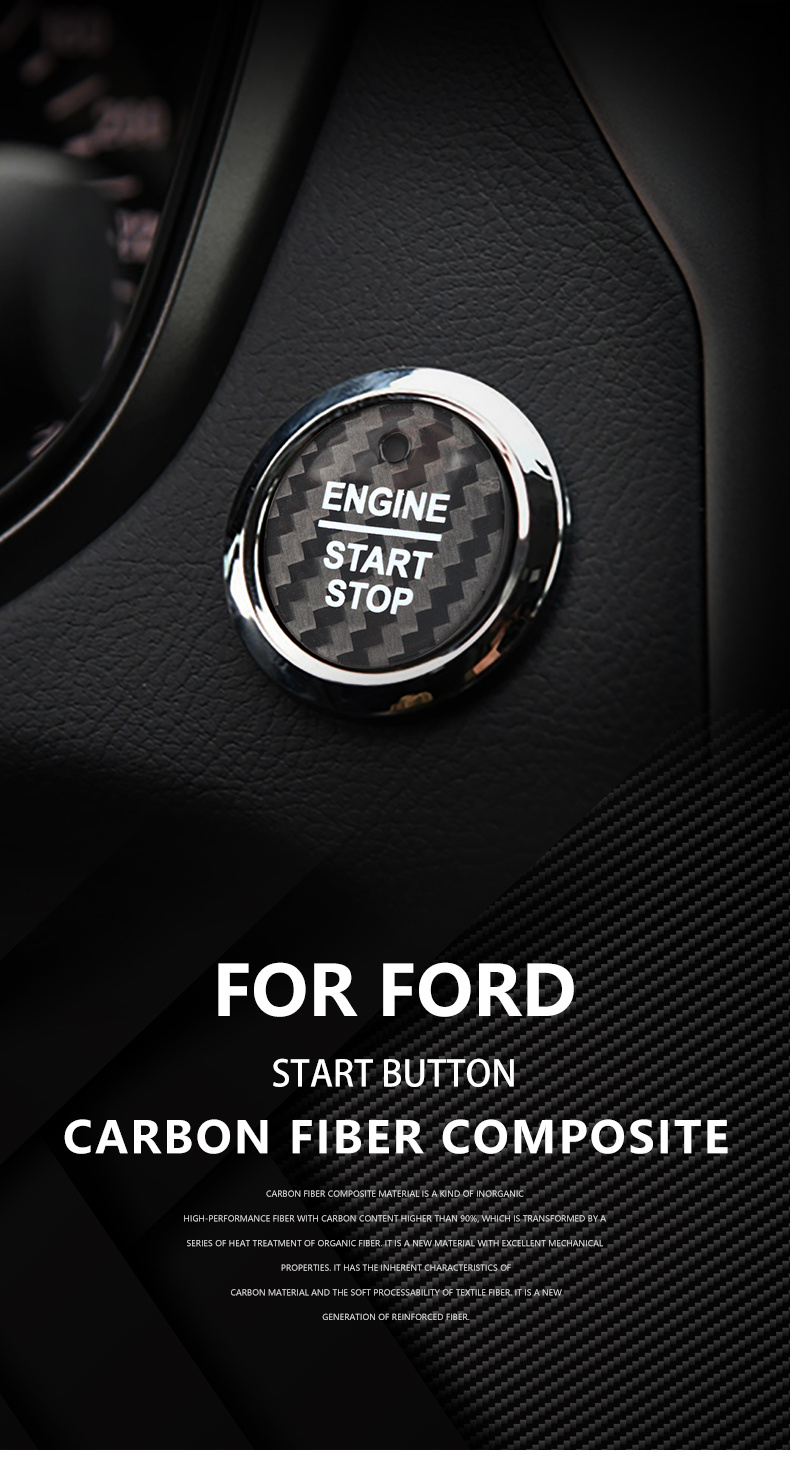 Auto Motor Start Stop Knopf Aufkleber Kohlefaser Abdeckung Für Ford Focus  2019 2020 2021, Kaufen Sie Die Neuesten Trends