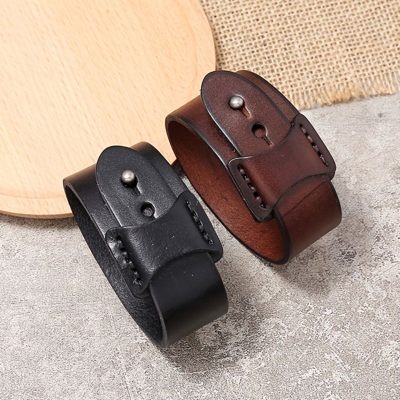 

Vintage Minimalistic Men's Leather Bracelet, Black/brown Available