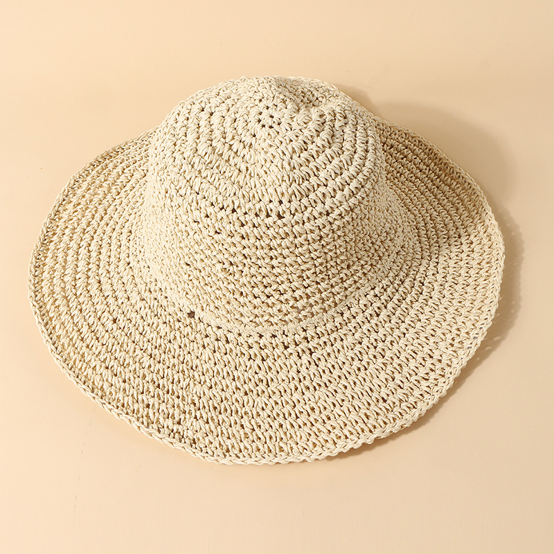 Women's Crochet Big Brim Straw Hat Beach Sun Hat