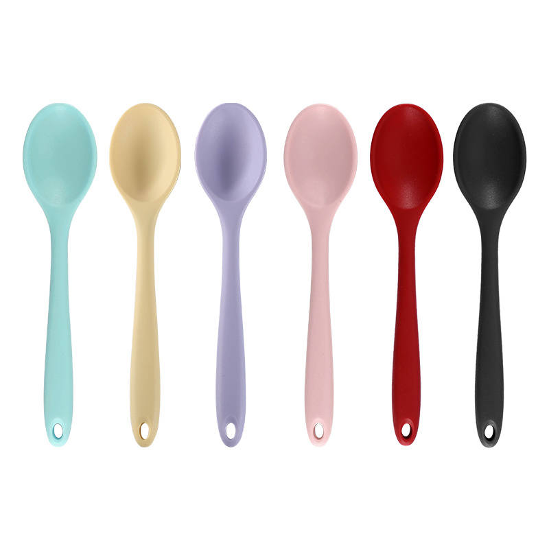 kitchen mini silicone spoon colorful heat-resistant Kitchen spoons kitchen  tools utensils Color random delivery 