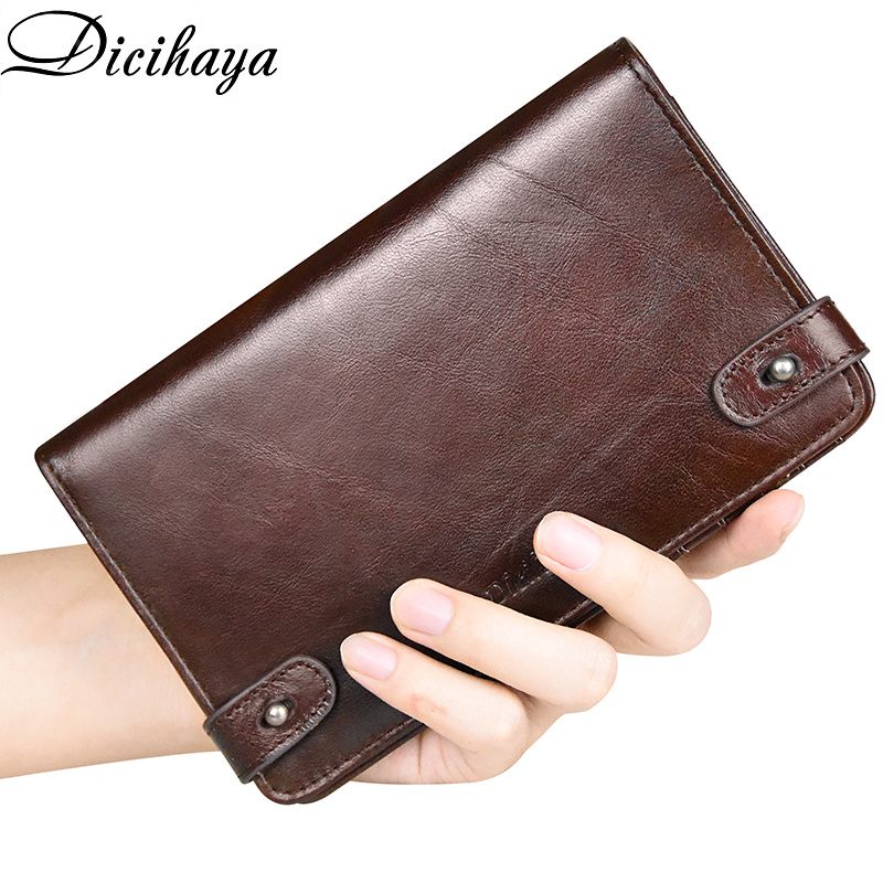 Luxury Designer Men's Wallet Leather Bifold Long Wallet With