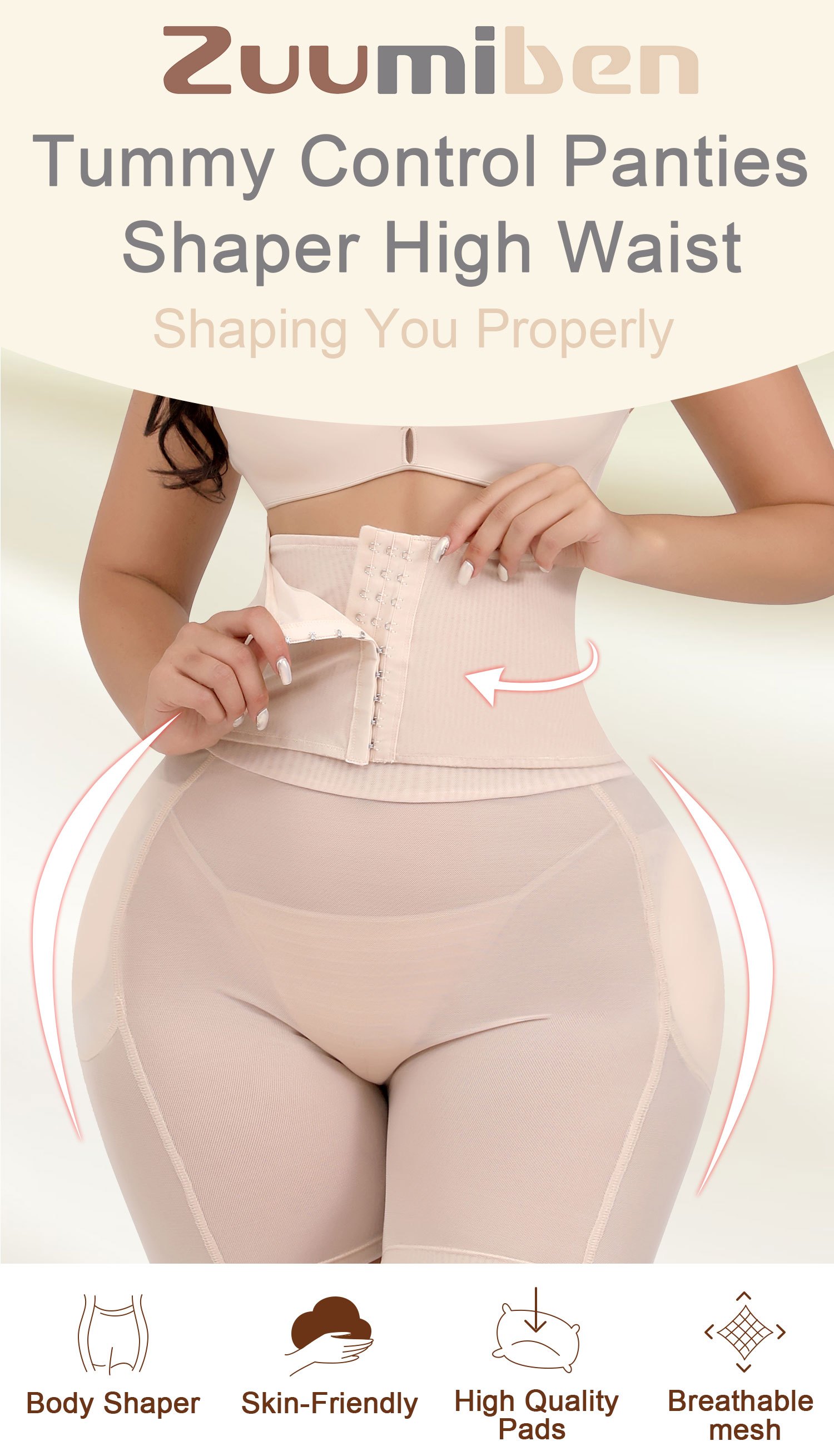 High Waist Abdomen Control Panties For Slimming And Shaping