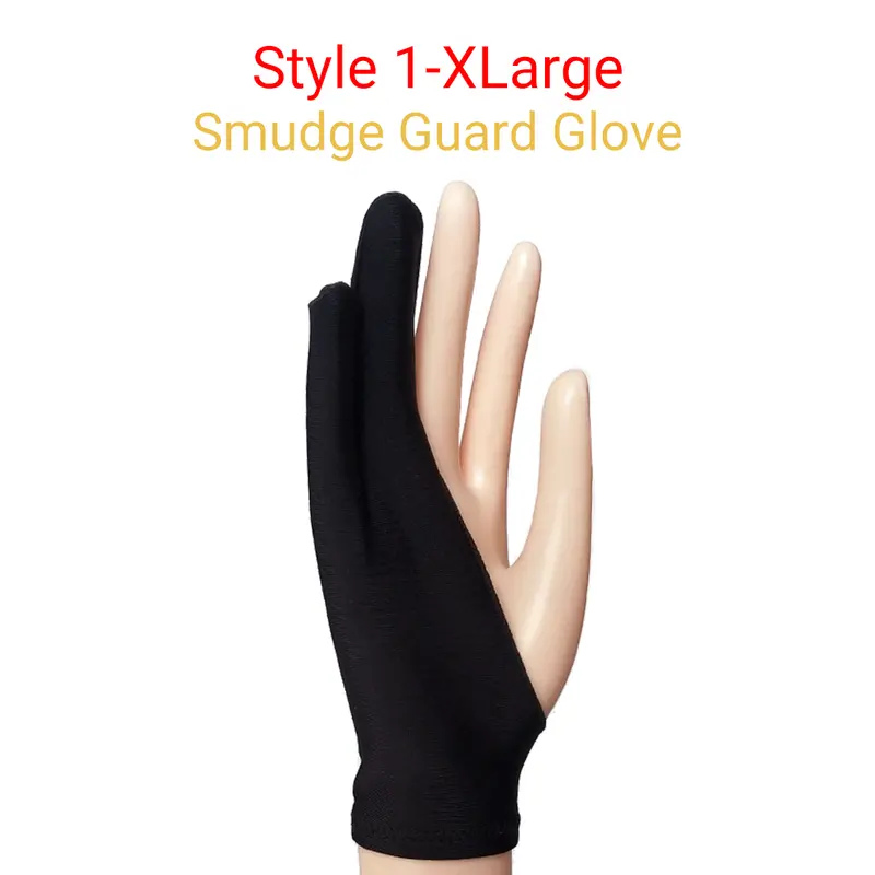 Digital Drawing Glove Right Hand for ipad, Paper Sketching,2 Pack Artist  Glove for Drawing Tablet,Two Finger Art Glove Left Hand,Smudge Guard,Large