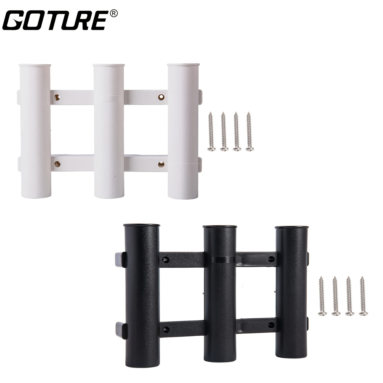 

Goture Boat Fishing Rod Holder - Durable 3 Rod Tube Plastic Holder For Convenient Fishing Tackle Storage