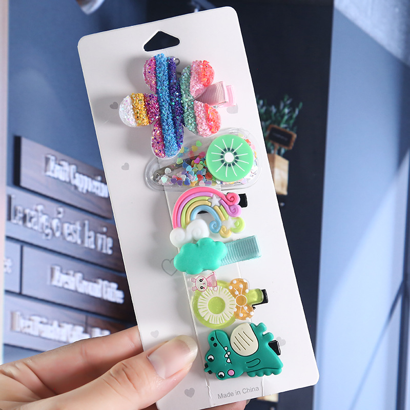 Cute Hair Clips For Girls, Colorful Non-slip Flower Rainbow Fruit