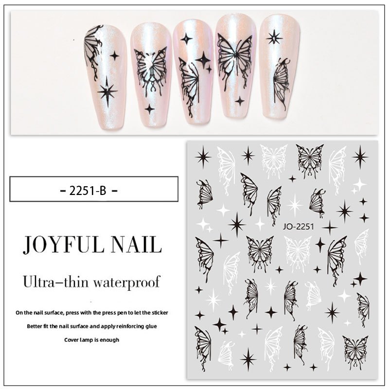 Spring Butterfly Nail Art Stickers Decals 3D Nail Sliders