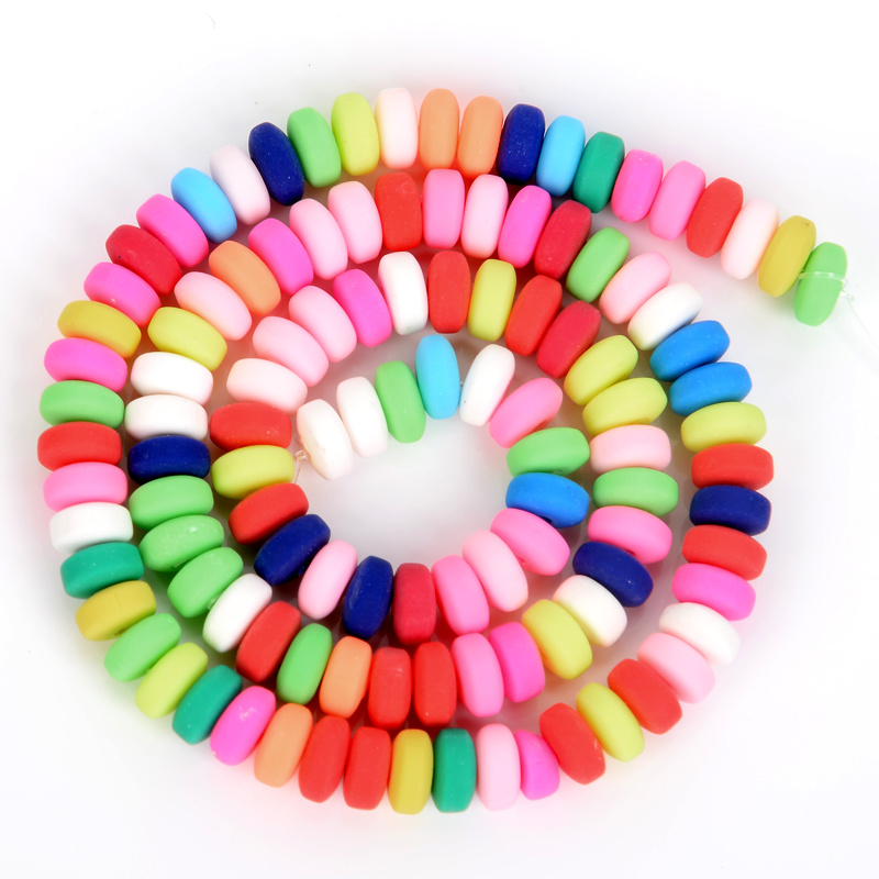 200 Pcs Polymer Clay Bead Charms Jewelry Necklace Flower Bracelet Heart Beads Lollipop Candy Making Supplies Soft Ceramic Child, Girl's, Size: 1X1cm
