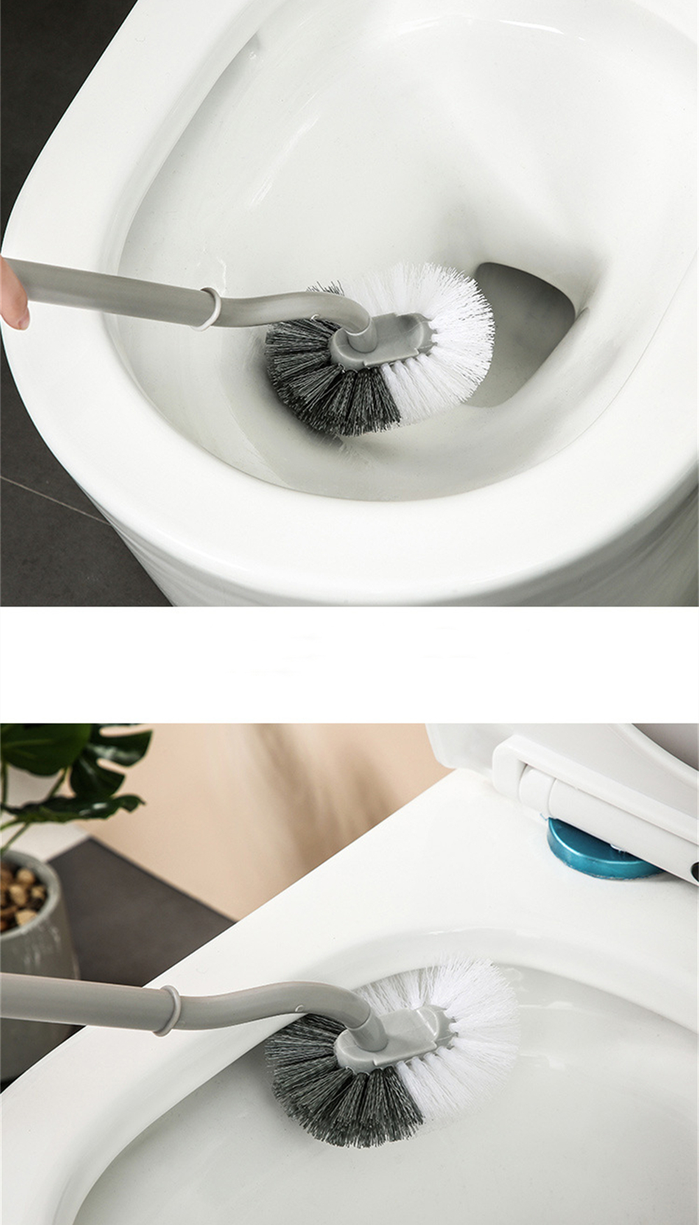 Toilet Brush, Toilet Bowl Brush Cleaner, Bathroom Brush Save Space