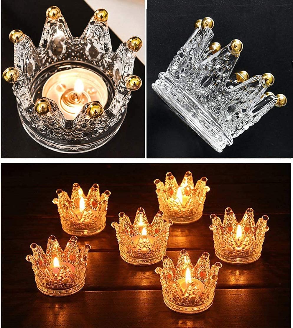 TREND FOR HOME Set Portacandele Vetro Votive, Set da 6 Porta Candele da  Tavolo Porta Tealight Contenitore Trasparente Decorazioni Matrimonio Tavoli, Collezione Luna