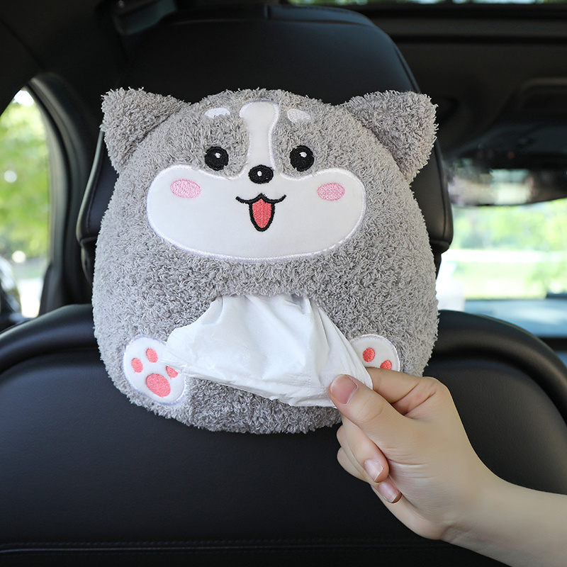 Cartoon Cute Car Tissue Box Creative Car Hanging Type Drawer Box Cover Car  Seat Back Armrest Box Tissue Bag Car Cute Decoration