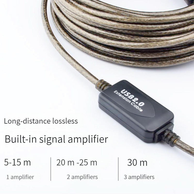 Rallonge USB 5 m 10 m 15 m 20 m USB 2.0 répéteur actif mâle A vers femelle  A