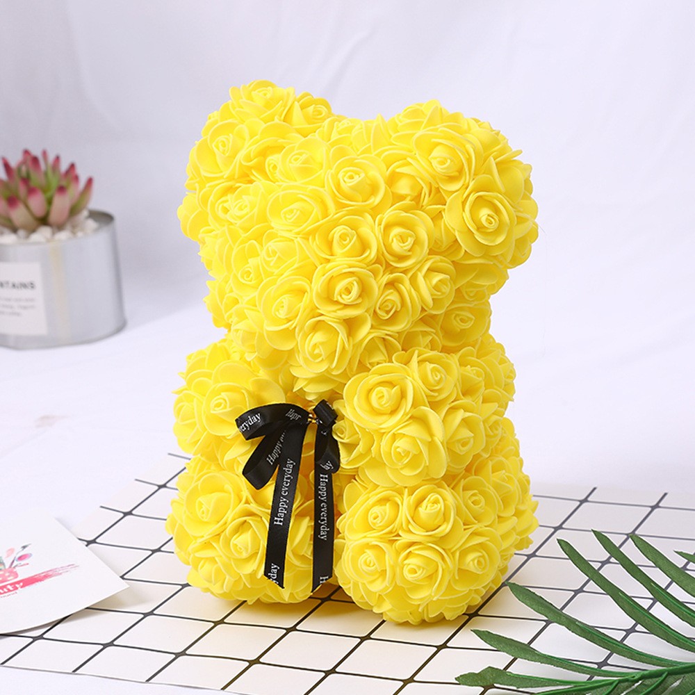 rose teddy bear yellow