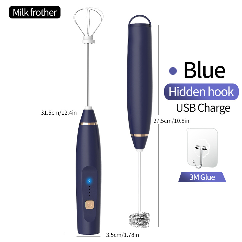 Electric Milk Frother Blue