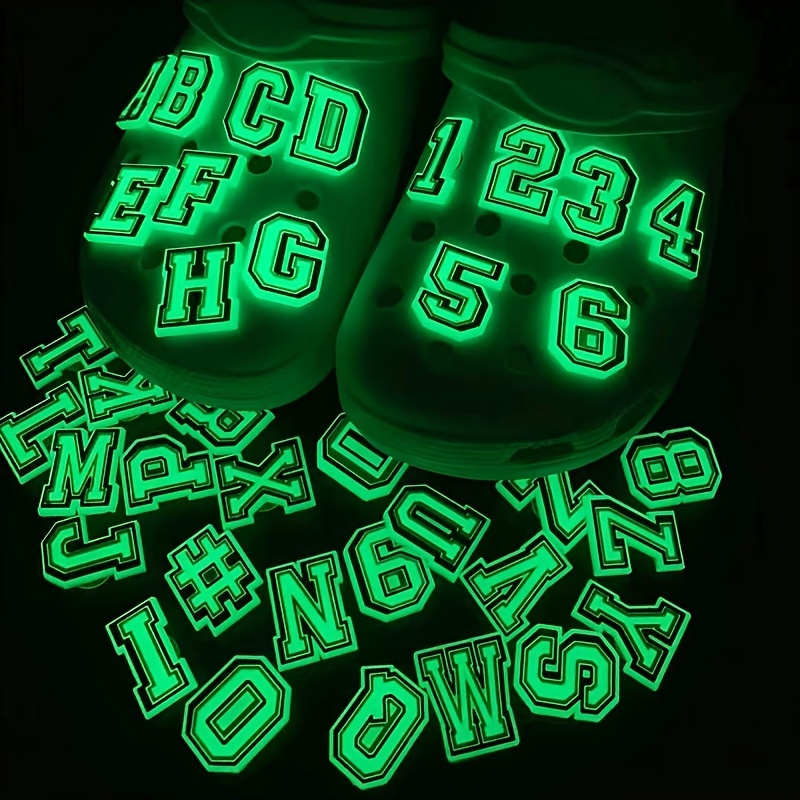 Luminous Letter Shoes Charms Set For Clogs Jigs Bubble Side - Temu Italy