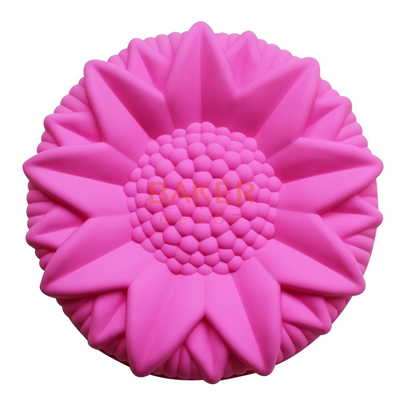 

1pc High Temperature Resistant Sunflower Cake Silicone Mold - 10 Inch Large Flower Shape Mousse Cake Baking Tool For Butter, Jelly, And More