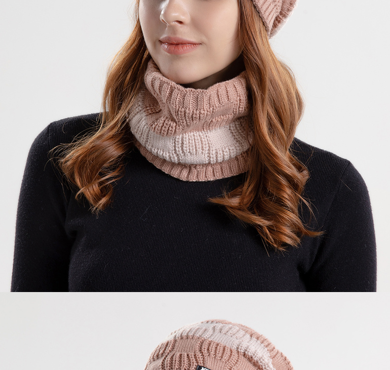 Gorro de tejer Bufanda 2 piezas Conjunto Invierno Cálido - Temu