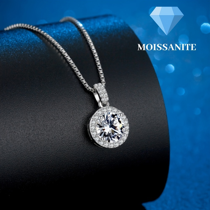 

Moissanite Necklace, Sterling Silver, Morsan Zuijicollarbone Chain, Simple For Women