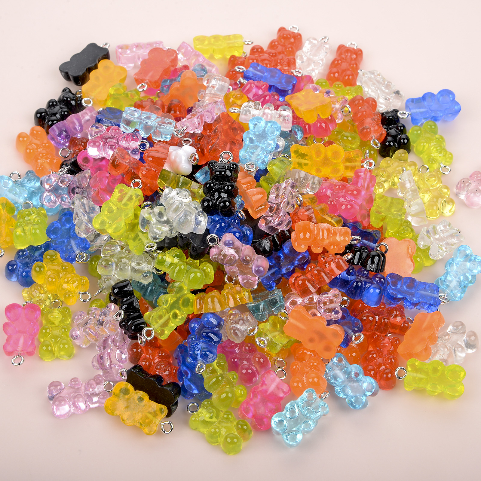 30Pcs/lot Gummy Bear Charms Pendants For Jewelry Making Bracelets