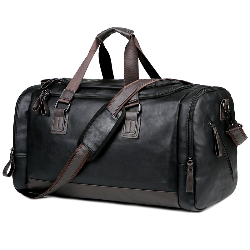 Men Quality Pu Leather Travel Bags Carry Luggage Bag Men - Temu