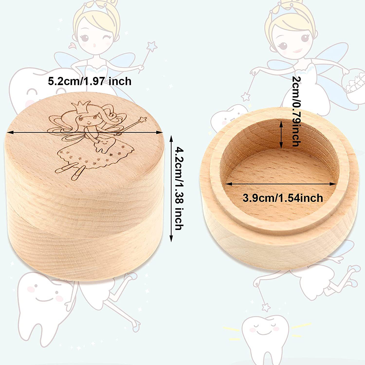 Scatola Portaoggetti Per Denti Da Neonato, Collezionista Di Denti Per  Bambini, Scatola Commemorativa, Scatola Rotonda In Legno Per Ombelico Di  Capelli Fetali, Scatola Portaoggetti Per Ricordi Dei Denti - Temu  Switzerland