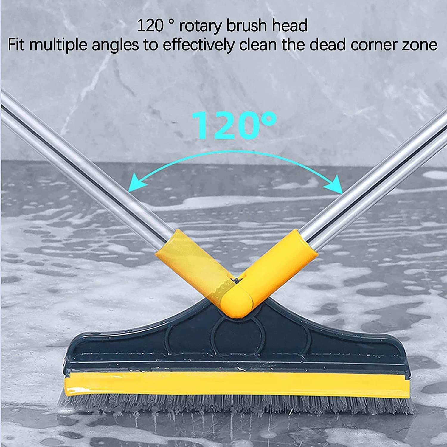 3 in 1 Stainless Steel Long Handle Scrubber Floor Brush - Temu