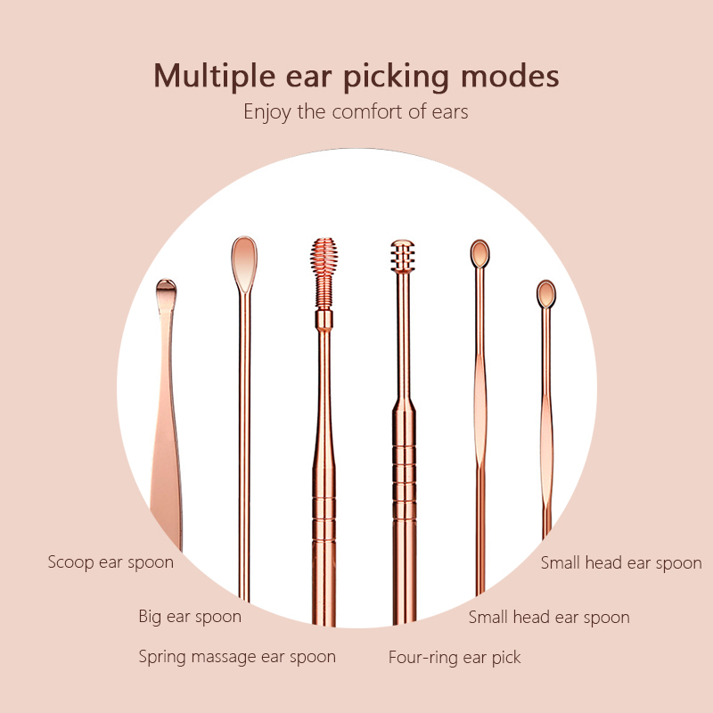 WNG Stainless Steel Ear Picking Tool Set, Massage Ear Pick, Ear