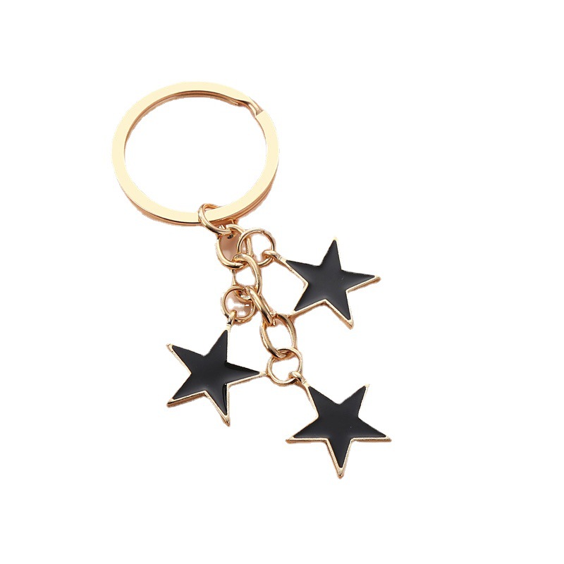 Metal Golden Star Design Snap Keychain Clip With - Temu