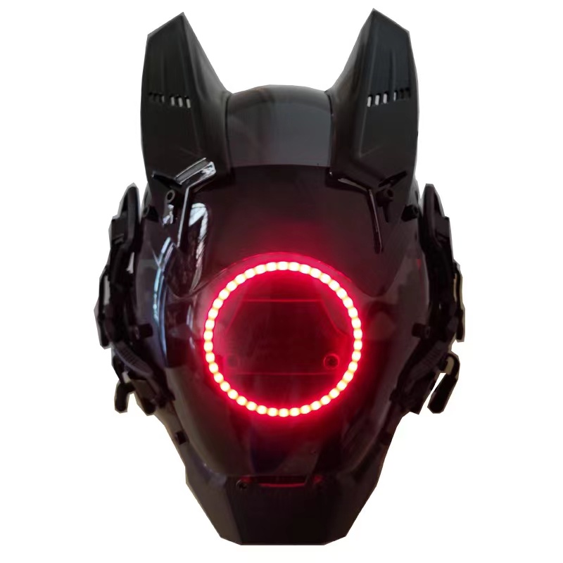 Personalised Luminous Cyberpunk Mask Cosplay Photography - Temu
