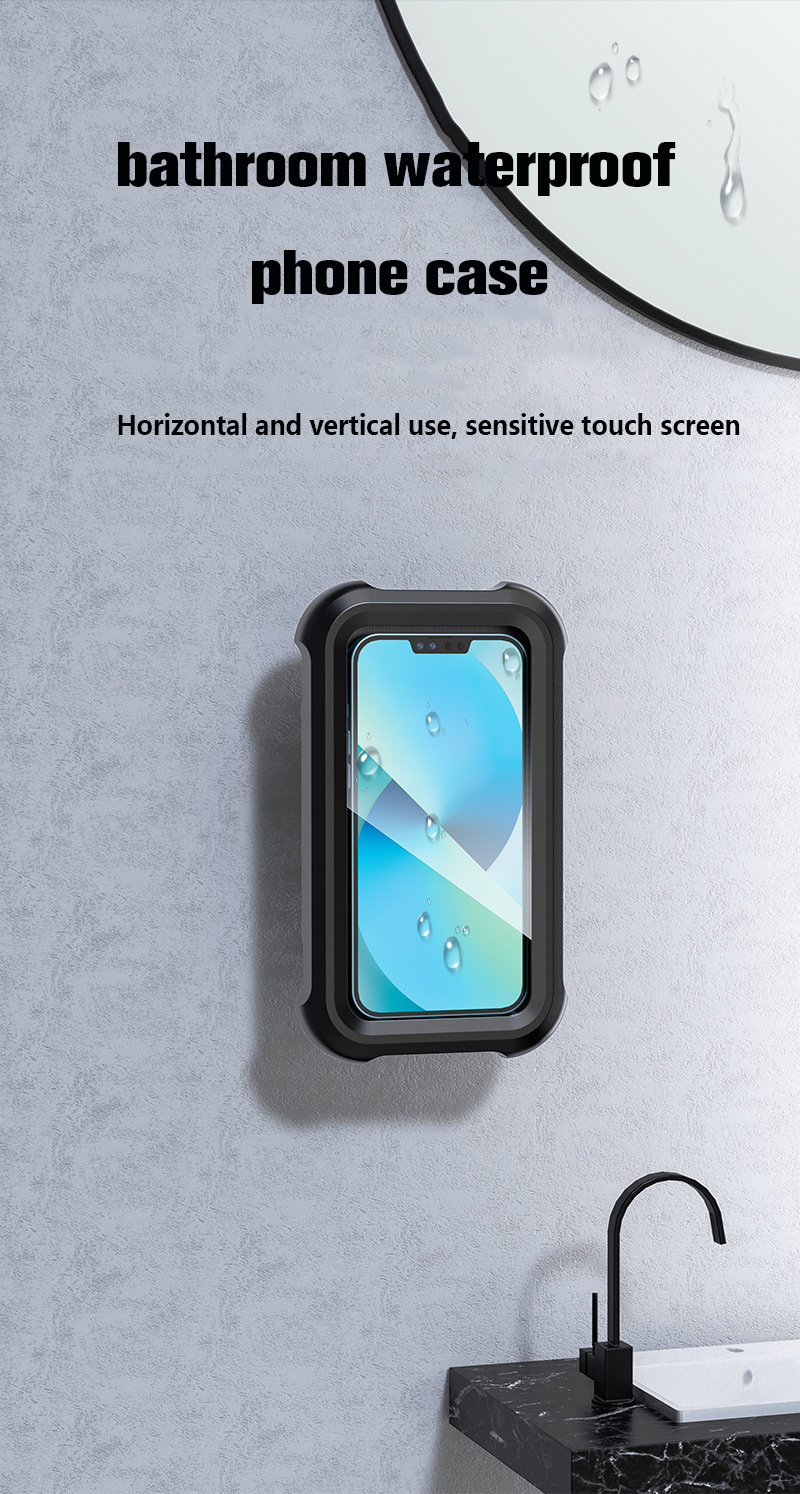 Waterproof Shower Phone Holder With 360 Rotation Angle Adjustable Wall