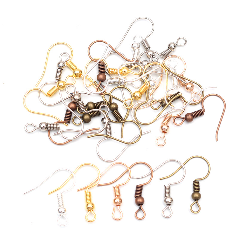 200pcs Hypoallergenic Earring Hook Kit Mix-color Ear Wires Fish Hooks Open  Jump Rings Earplugs For Earring Making Repair