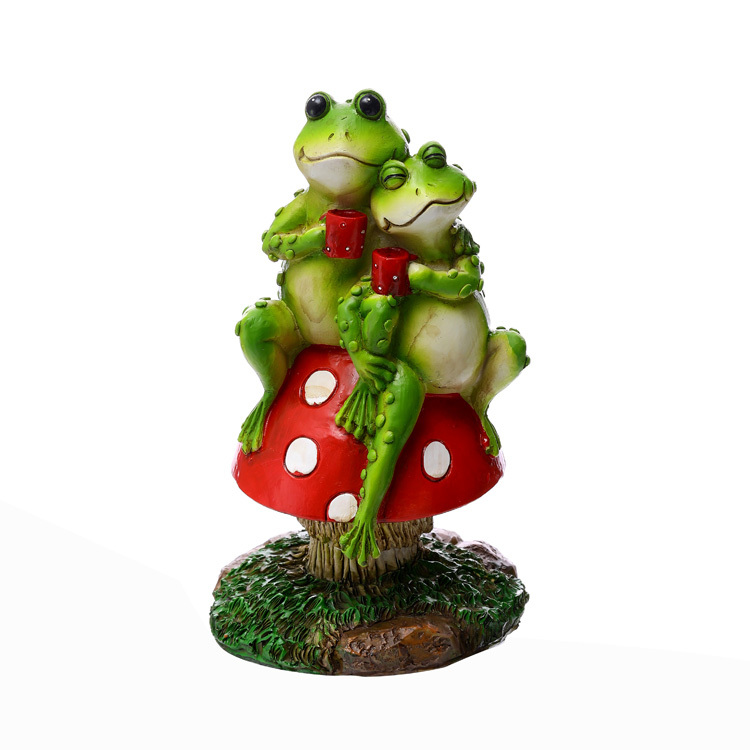 サマータイムTreat Frog親と子アルミニウムGarden Sculpture 並行輸入品