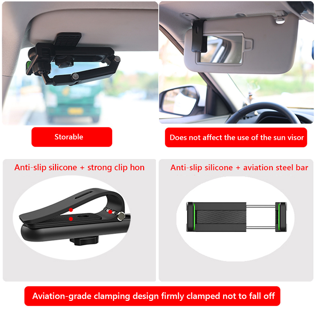Car Phone Holder Sun Visor Phone Mount 1080 Degree Rotation Temu