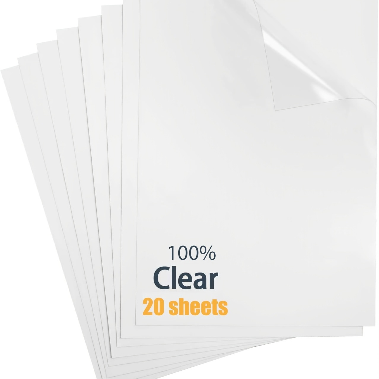 (100 Sheets) Semi Super Clear Sticker Paper for Inkjet Printer-Transparent-8.5 x 11-Printable Vinyl Sticker Paper for Circut-Printable Sticker
