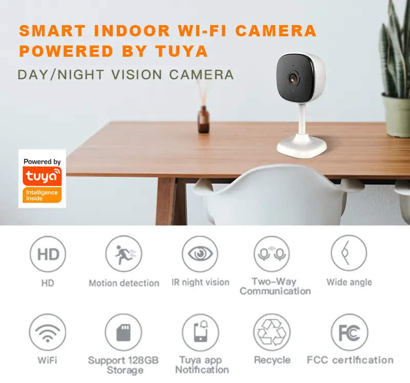 2mp 1080p hd smart wifi camera home security ip camera baby monitor support 128gb tf card storage motion detection remote control ir distance 5m with usb cable without tf sd card details 0