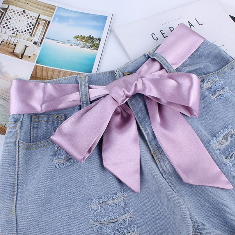 Silk Ribbon Cloth Belt Women's Skirt Student Knotted Wide Girdle