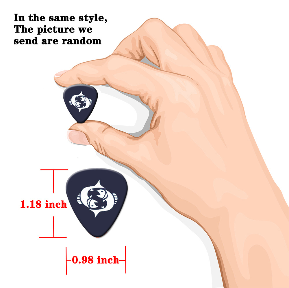 Cartoon Skull Style Bass Guitar And Acoustic Guitar Picks Set With Pick