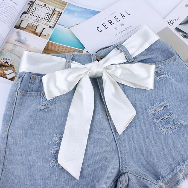 Silk Ribbon Cloth Belt Women's Skirt Student Knotted Wide Girdle