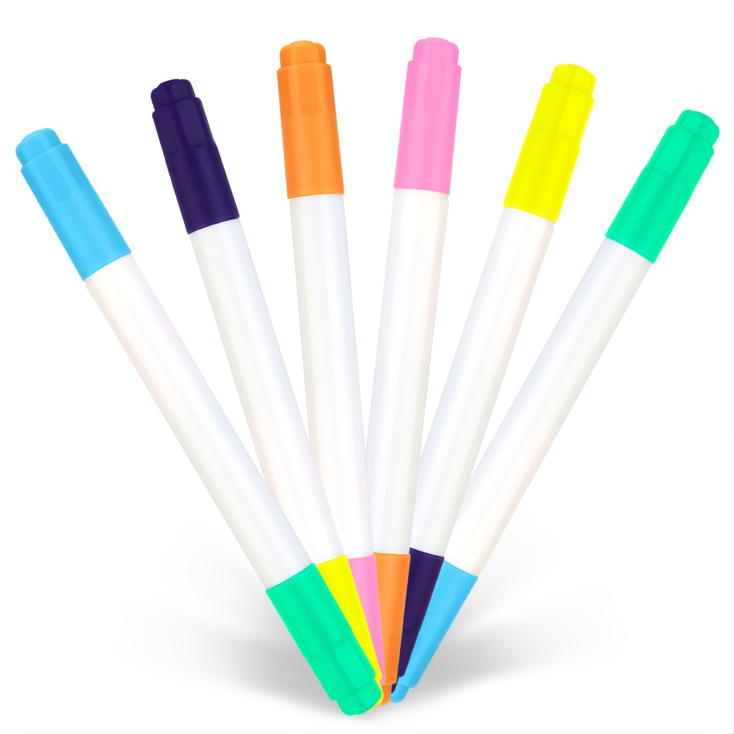 Lot de 6 stylos néon double face pour tableau LED lumineux, marqueurs néon  applicables pour dessiner, esquisser, créer, griffonnage, art, écrire, tabl