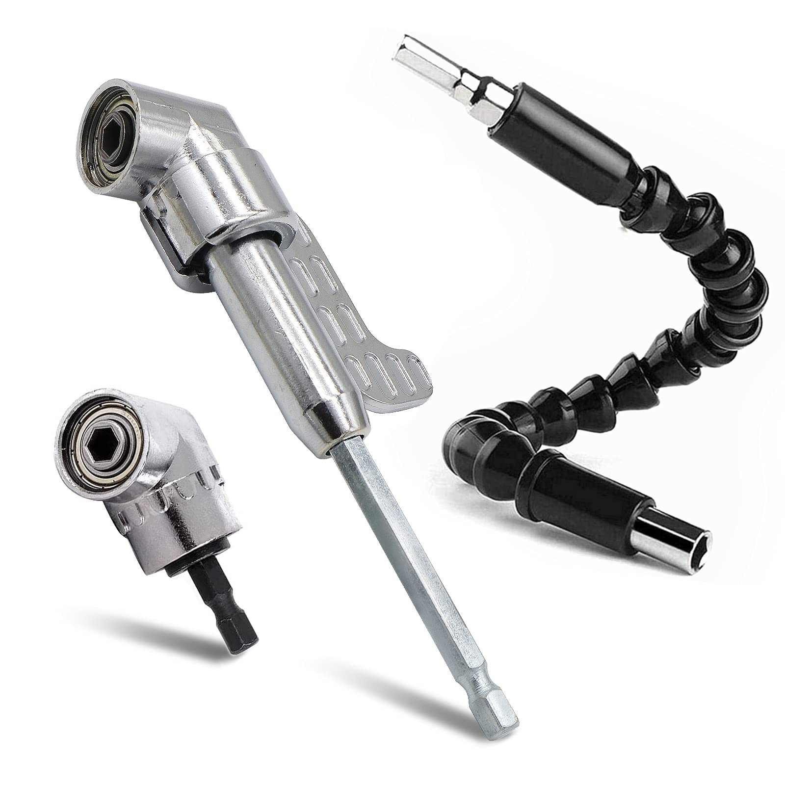 105 Degree Right Angle Driver Angle Extension Power Screwdriver Drill  Attachment with 1/4 Drive 6mm Hex Bit Magnetic Drill Bit Socket Angled Bit  Power