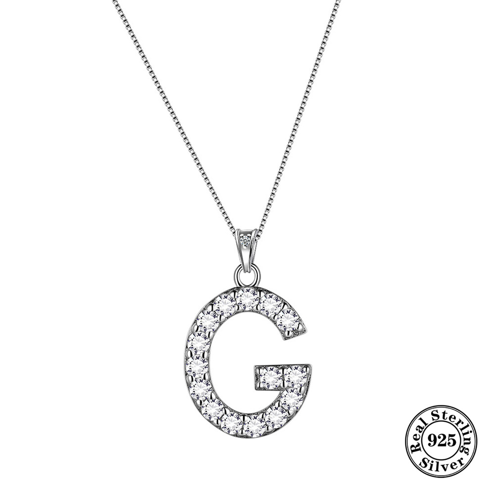 Letter Necklaces 925 Sterling Sliver Initial Alphabet Pendant With