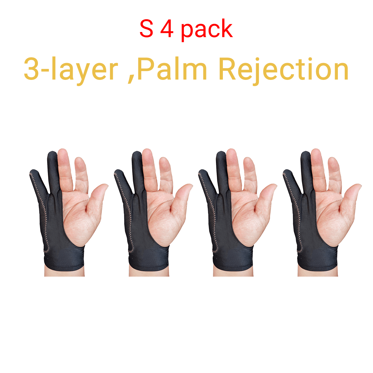 1pc Professional Artist Drawing Gloves Black Two Finger Anti Fouling Glove for Graphic Tablet Light Pad,Temu