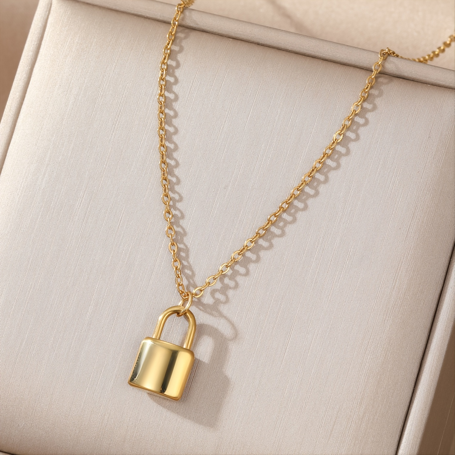 Hip Hop Men's Metal Padlock Pendant Thick Chain Link Necklace - Temu