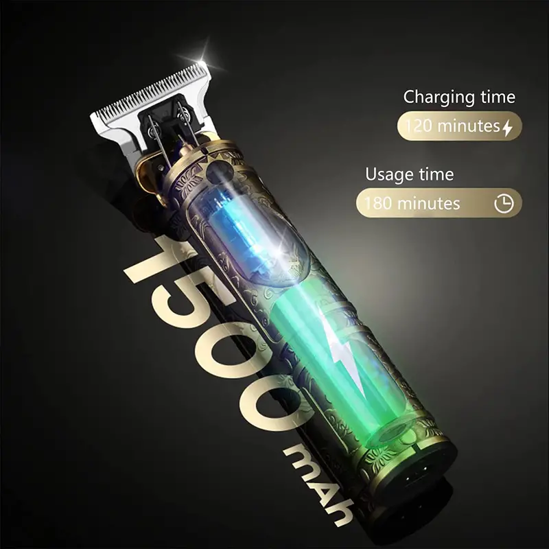 led display electric hair clipper wireless trimmer engraving mark electric scissors trim push hairdressing scissors trim hair clipper details 4