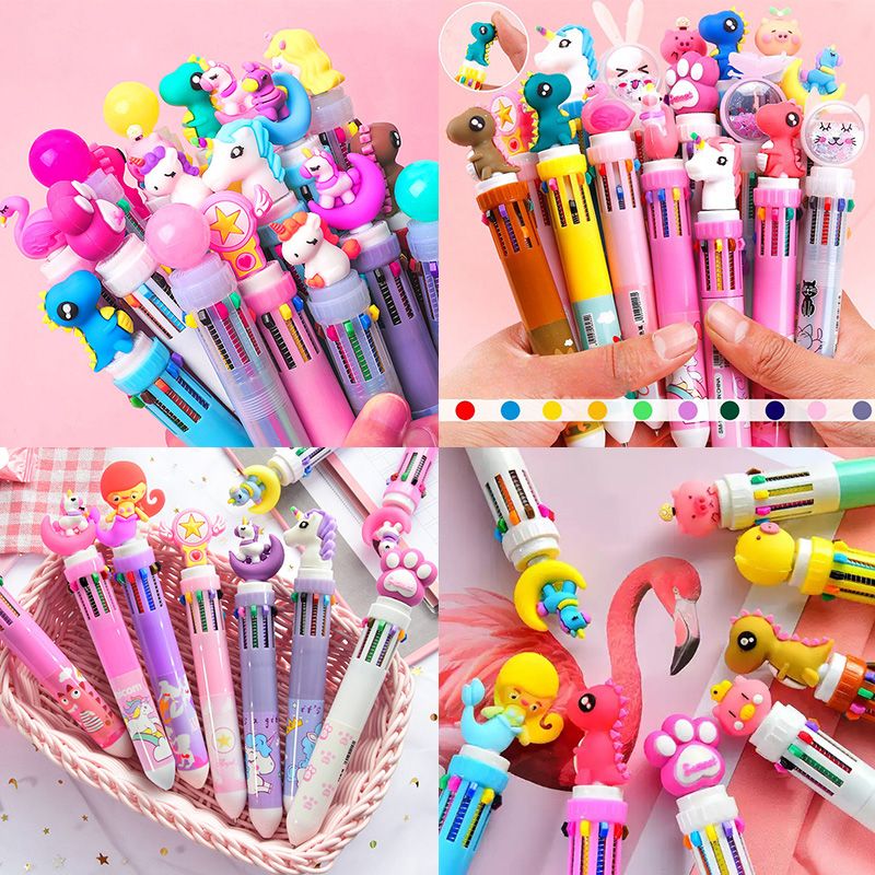 Cute 10 Color Animal Shaped Retractable Ballpoint Pen Unicorn Pen Shuttle  Pens | Free Shipping For New Users | Temu Canada