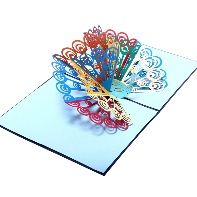 3d Pop Up Card Peacock Thank You Cards Greeting Cards Birthday Wedding