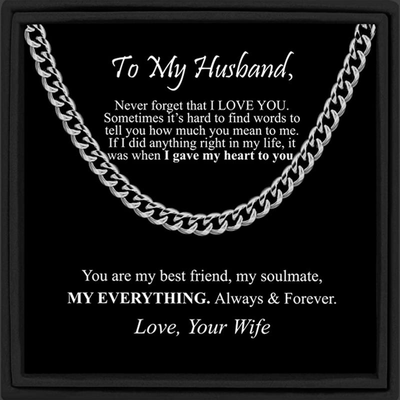 Silver Stainless Steel Cuban Chain Gift for Him