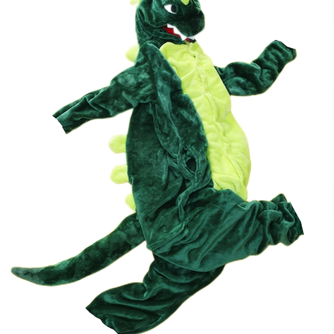 

1 Piece Men's Thick Fleece Dinosaur Hooded Pajamas With Pockets - Cozy Loungewear For Winter Nights